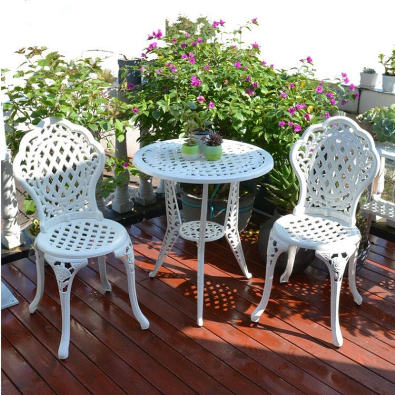 Full aluminum 1 table 2 chairs all-weather Patio Furniture garden set  Bistro Set  good quality  balony coffee set new design