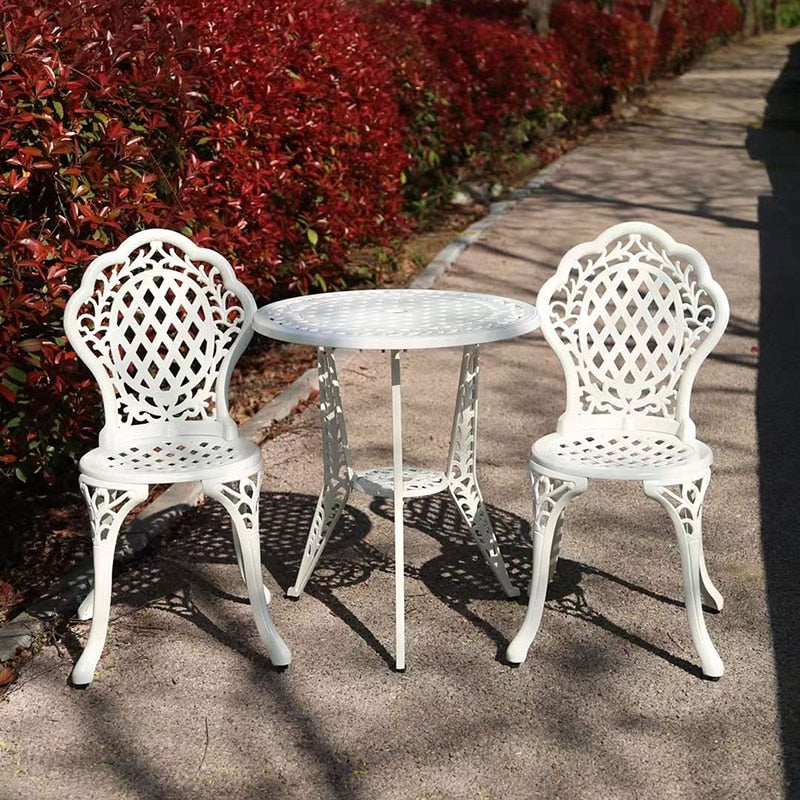 Full aluminum 1 table 2 chairs all-weather Patio Furniture garden set  Bistro Set  good quality  balony coffee set new design