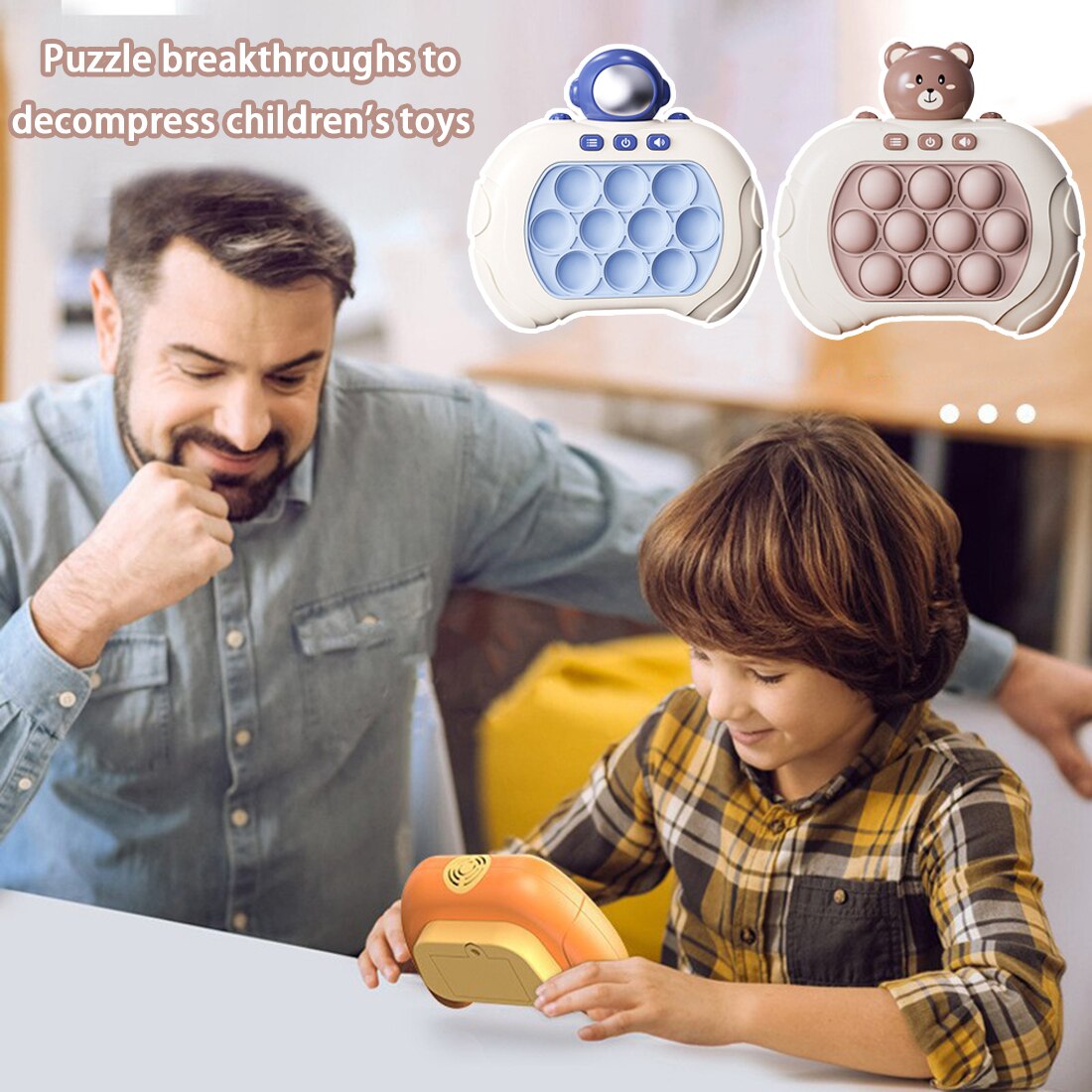 Children Press It Game Pop Push Bubble Toys Pinch Sensory Quick Push Handle Game Squeeze Relieve Decompress Montessori Toy