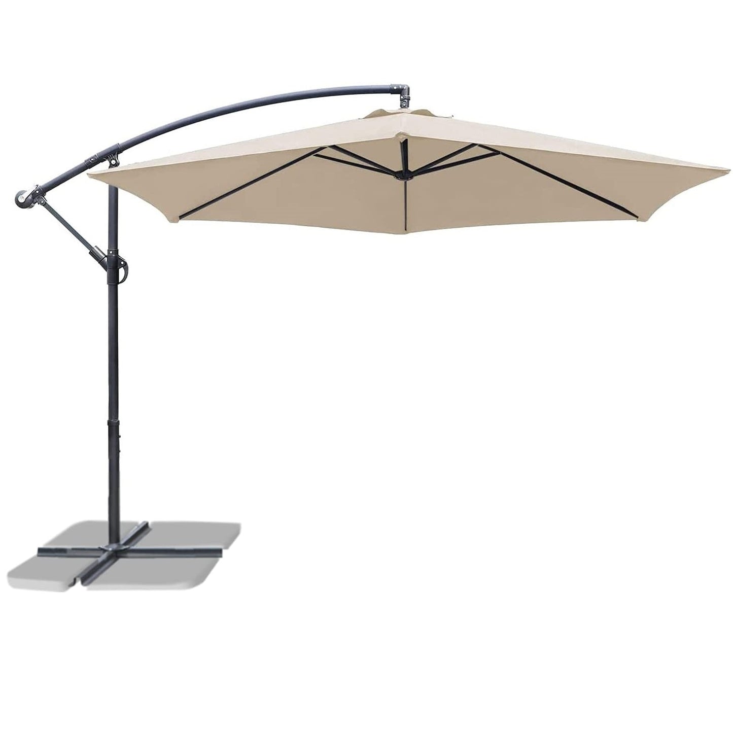 Offset Umbrella 10FT Cantilever Patio Hanging Umbrella Outdoor Market Umbrella with Crank and Cross Base Outdoor Parasol