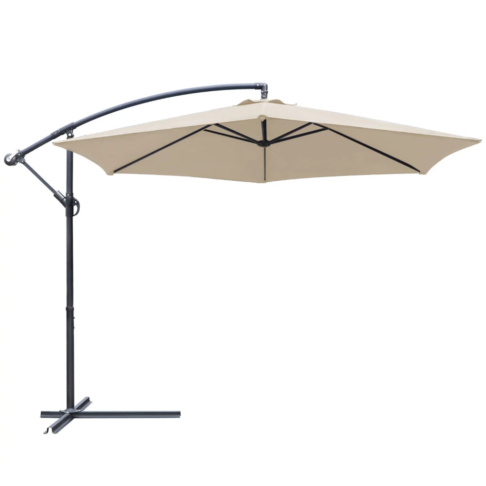 10 FT Offset Cantilever Umbrellas with Tilt Adjutable Hanging Outdoor Market Patio Umbrella,