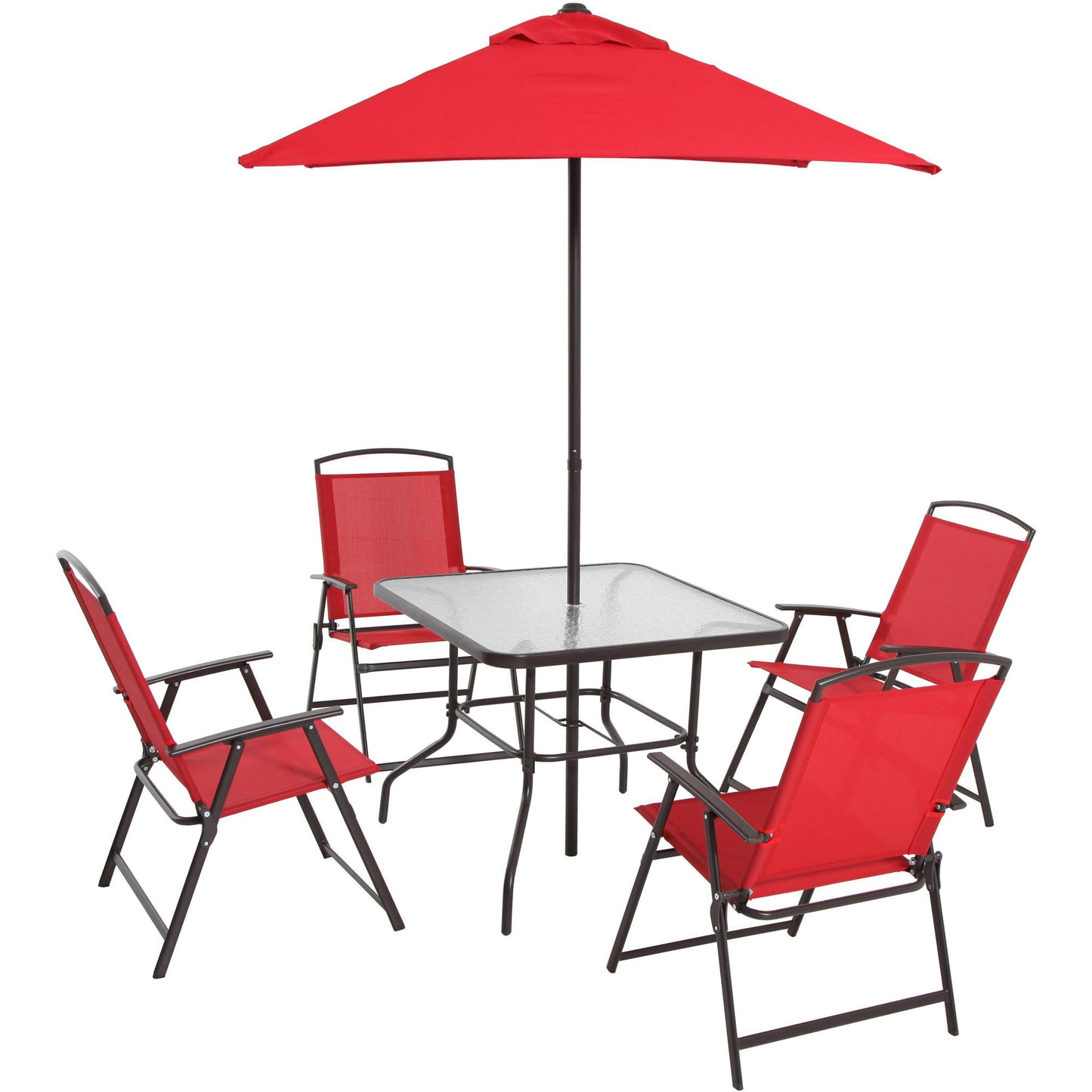 Albany Lane 6-Piece Outdoor Patio Dining Set, Black canopy tent  patio furniture  umbrella base