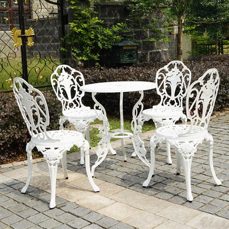 set 3-pieces outdoor dining Set all weather balcony, lawn,Villa Bistro Patio garden furniture cast aluminum table chairs antrust